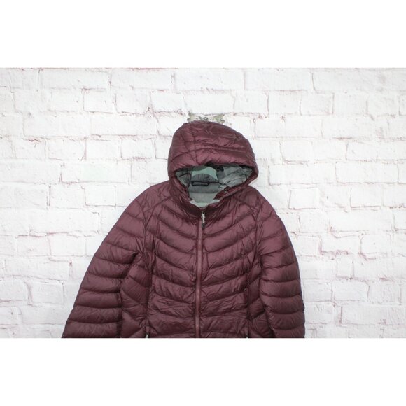 LL Bean Ultralight 850 Down Coat Long Dark Plum Size XS - Picture 2 of 12